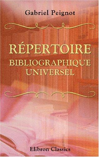 Cover for Répertoire bibliographique universel