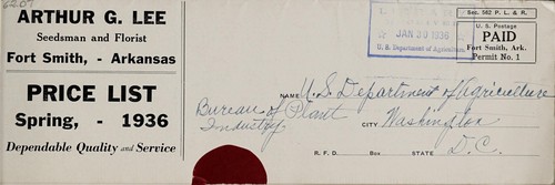 Cover for Price list, spring 1936