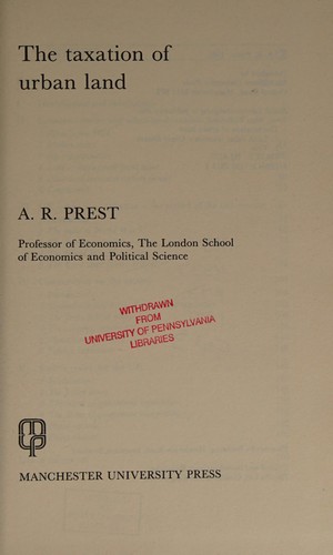 Cover for The taxation of urban land