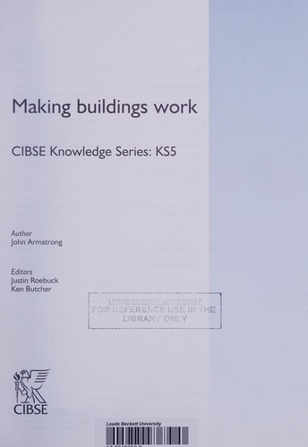 Cover for Making Buildings Work (Knowledge Series)