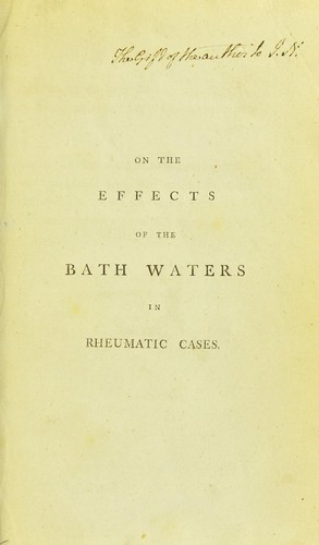 Cover for An account of the use, application, and success of the Bath waters in rheumatic cases