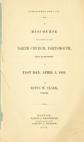 Cover for Conscience and law.