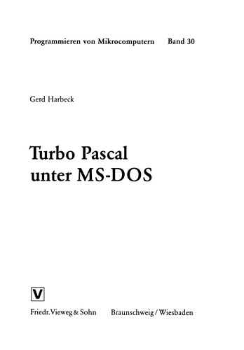 Cover for Turbo Pascal unter MS-DOS