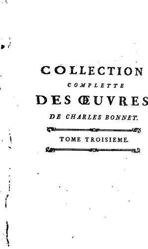 Cover for Œuvres d'histoire naturelle et de philosophie de Charles Bonnet ...