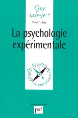 Cover for La psychologie expérimentale
