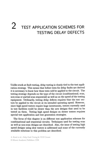 Cover for Delay Fault Testing for VLSI Circuits