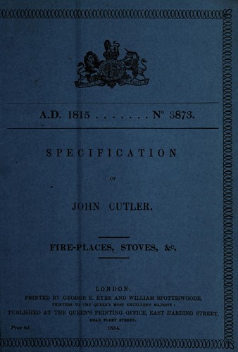Cover for Specification of John Cutler