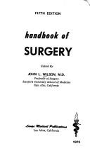 Cover for Handbook of surgery.