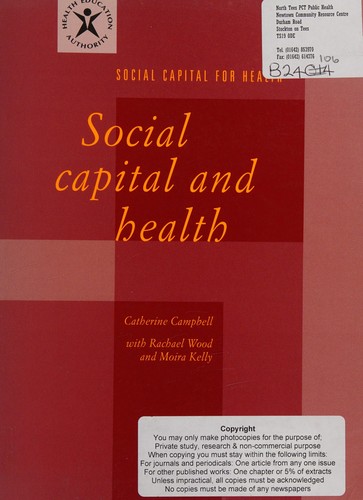 Cover for Social Capital and Health