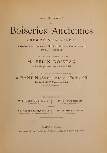 Cover for Boiseries anciennes