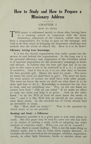 Cover for How to study and how to prepare a missionary address