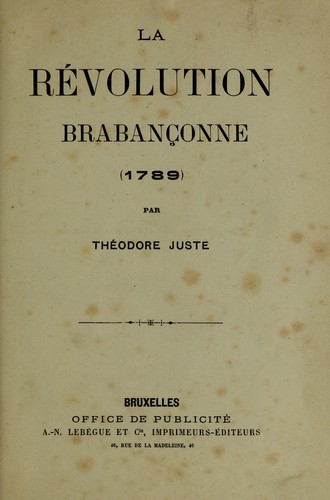 Cover for La revolution Brabanconne (1789)