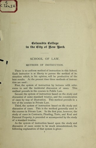 Cover for Methods of instruction