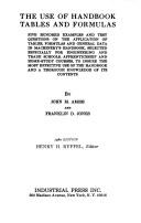 Cover for The use of handbook tables and formulas