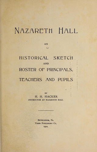 Cover for Nazareth Hall