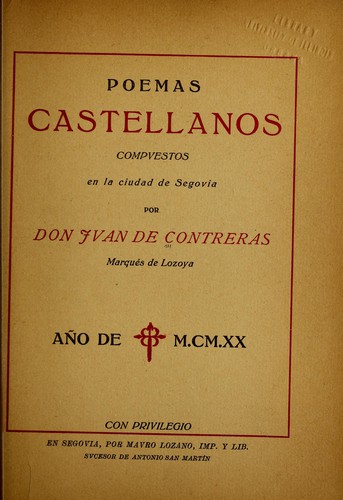 Cover for Poemas castellanos, compuestos en la ciudad de Segovia