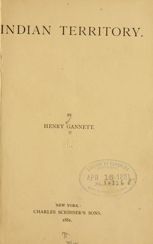 Cover for Indian territory . . .
