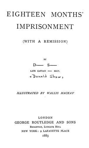 Cover for Eighteen months' imprisonment
