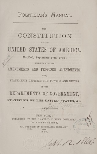 Cover for Politician's manual.