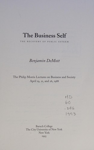 Cover for The business self