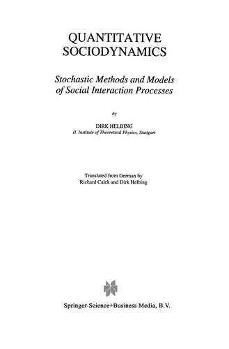 Cover for Quantitative Sociodynamics
