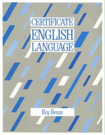 Cover for Certificate English Language