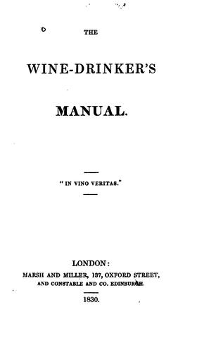 Cover for The wine-drinker's manual ...