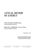 Cover for Annual Review of Energy