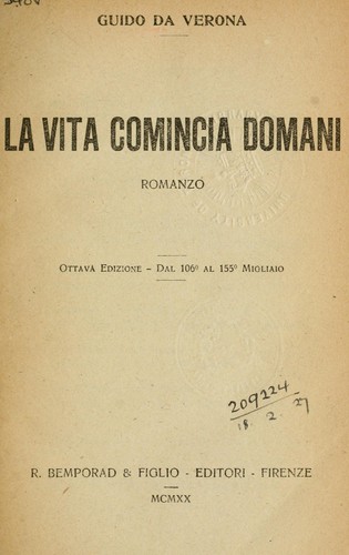 Cover for La vita comincia domani