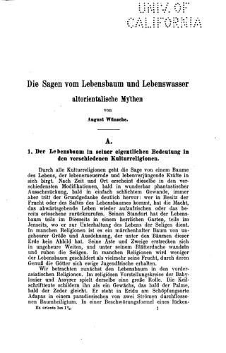 Cover for Die sagen vom lebensbaum und lebenswasser