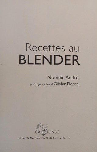 Cover for Recettes au blender