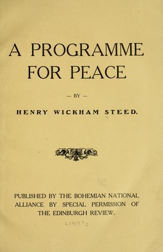 Cover for programme for peace