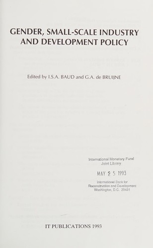 Cover for Gender, small-scale industry and development policy
