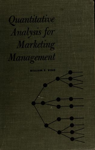 Cover for Quantitative analysis for marketing management