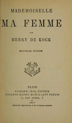 Cover for Mademoiselle, ma femme
