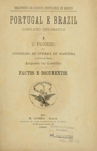 Cover for Portugal e Brazil, conflicto diplomatico ...