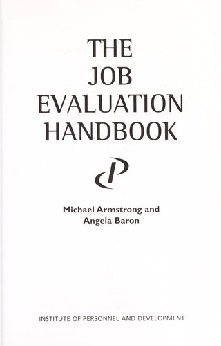 Cover for The job evaluation handbook