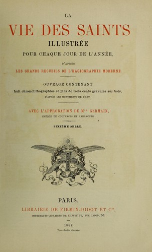 Cover for La Vie des saints