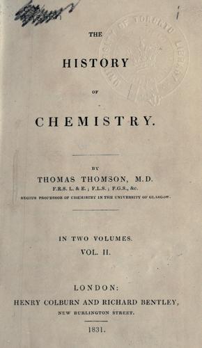 Cover for The history of chemistry.