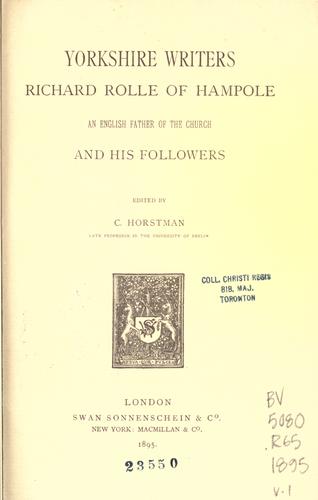 Cover for Yorkshire writers