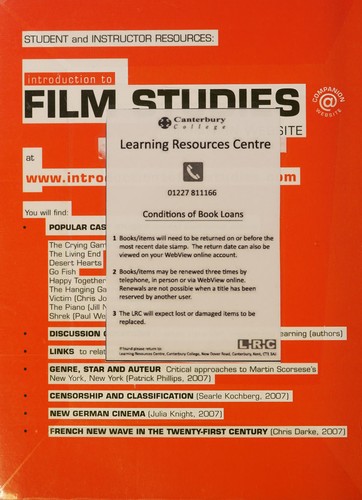 Cover for Introduction to film studies