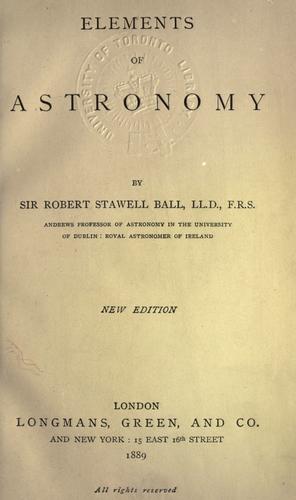 Cover for Elements of astronomy.