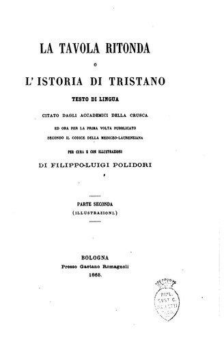 Cover for La Tavola ritonda, o L'istoria di Tristano