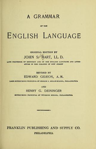 Cover for A grammar of the English language