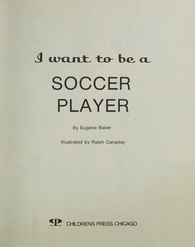 Cover for I want to be a soccer player