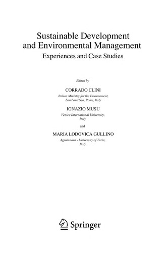 Cover for Sustainable Development and Environmental Management