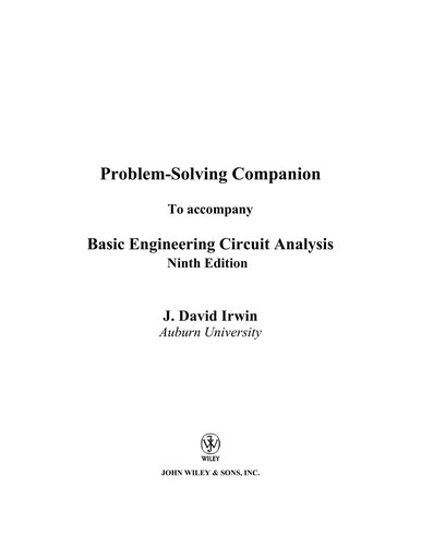 Cover for Basic Engineering Circuit Analysis, Problem Solving Companion