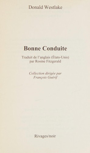 Cover for Bonne conduite