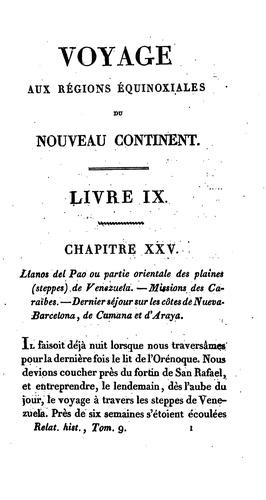 Cover for Voyage aux régions équinoxiales du nouveau continent, fait en 1790, 1800, 1801, 1802, 1803 et ...