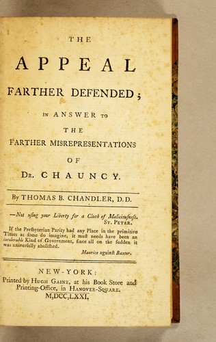 Cover for The appeal farther defended